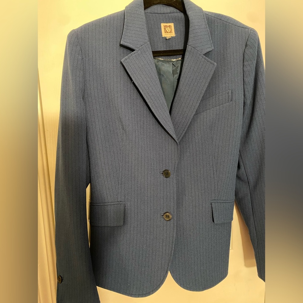 Anne Klein Jacket Blue on blue pinstripe